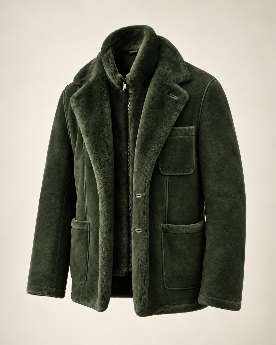The Mayfair Shearling Blazer in British Racing Green
