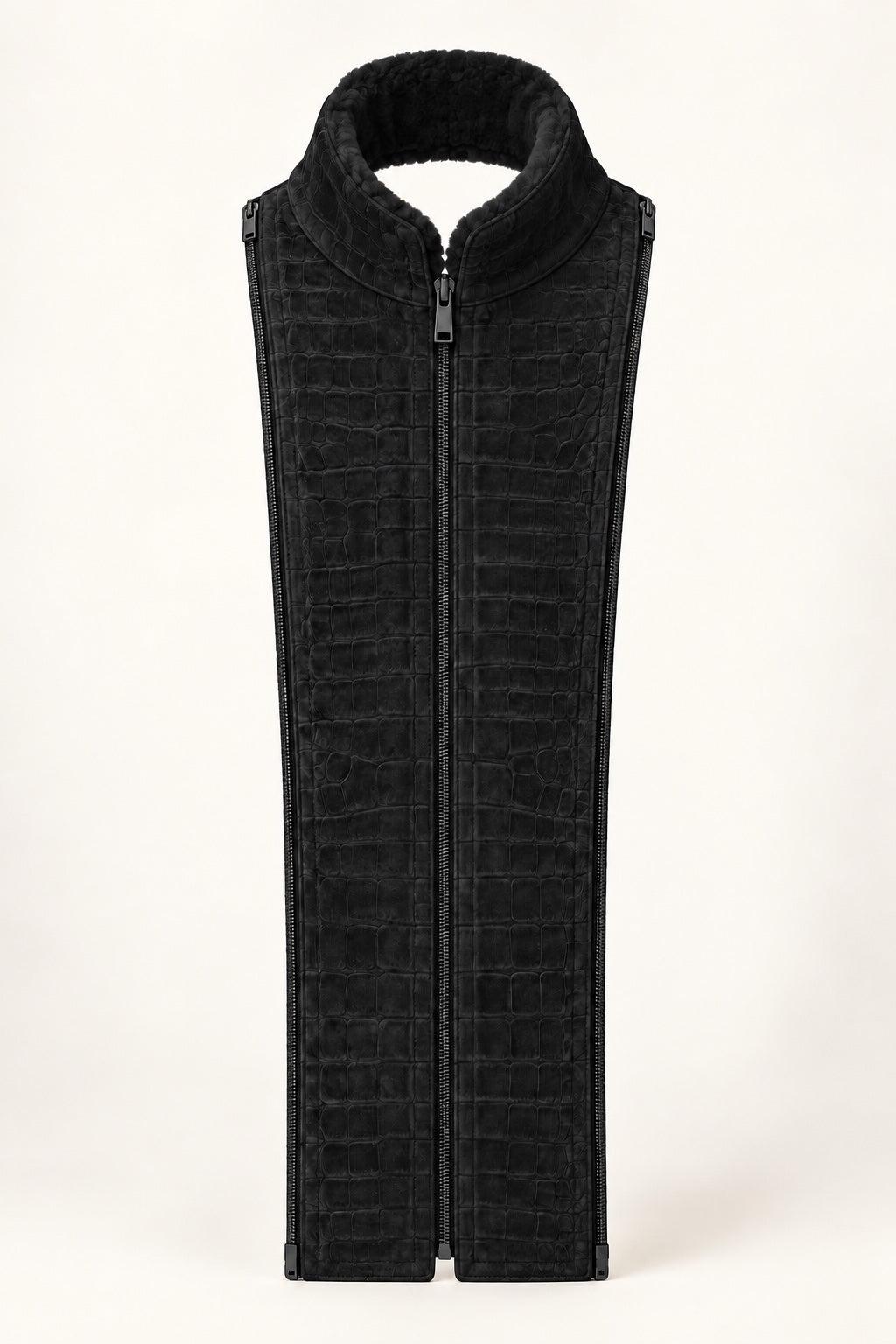The Mayfair Liner in Black, Suede Croco