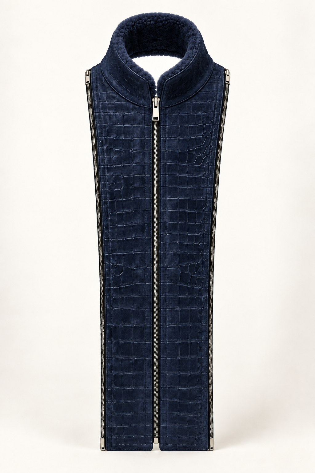 The Mayfair Liner in Deep Navy, Suede Croco